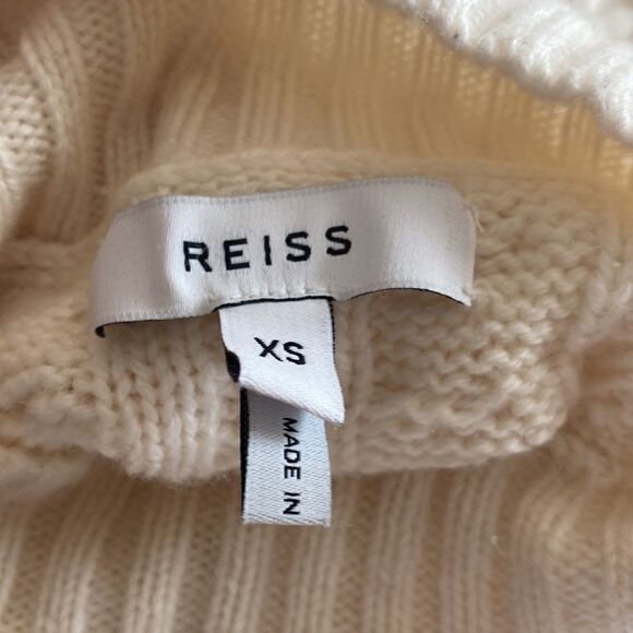 REISS NWT SWEATER MARTHA CABLE KNIT HIGH NECK JUMPER CREAM SIZE XS - Picture 14 of 14